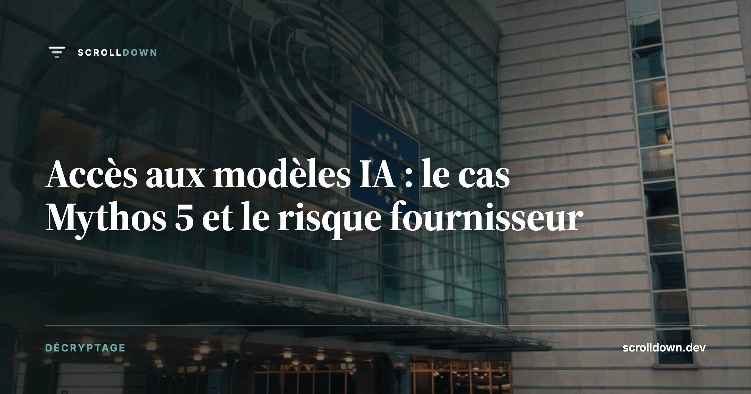 Accès aux modèles IA : le cas Mythos 5 et le risque fournisseur
