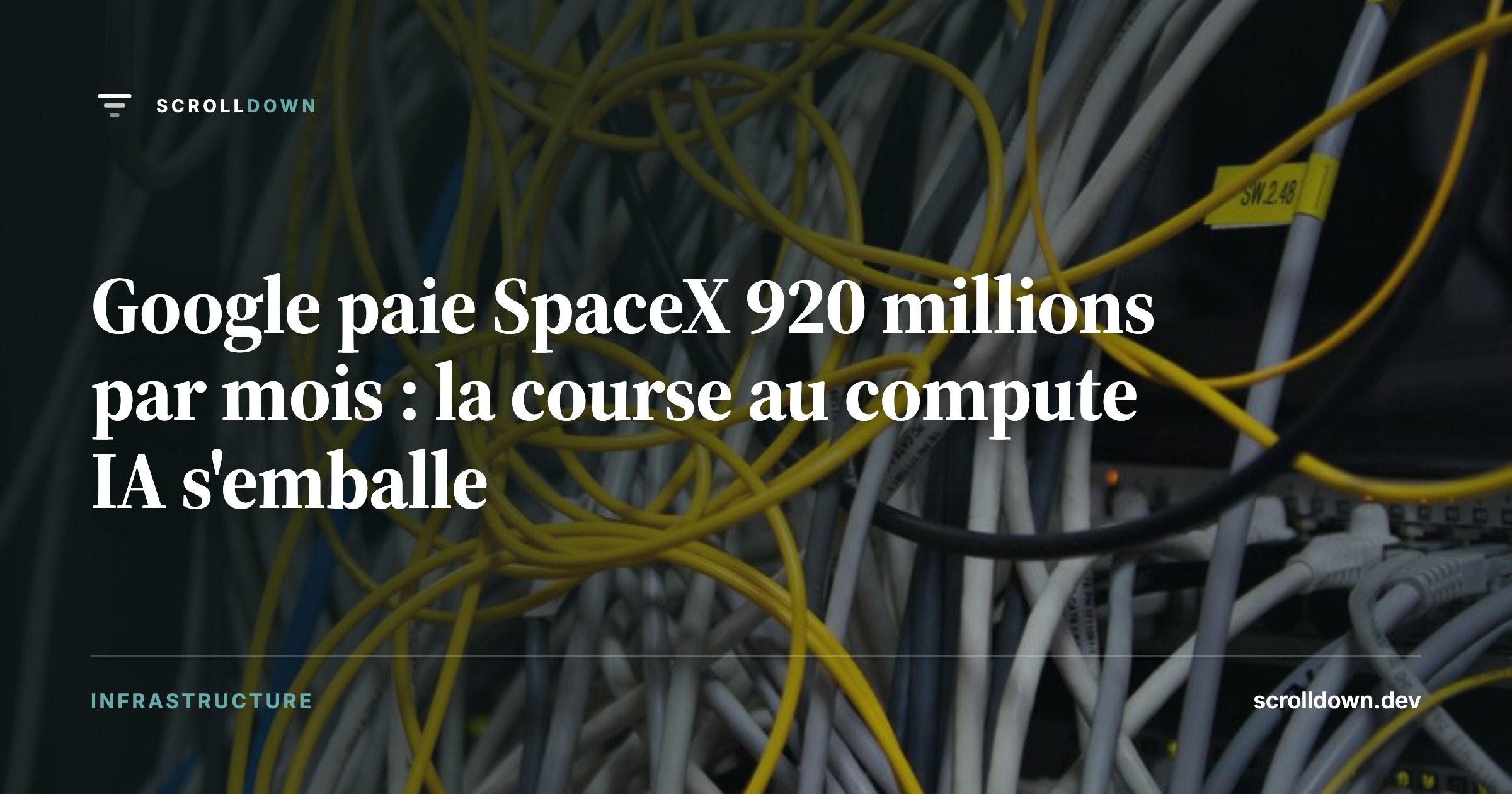 Google paie SpaceX 920 millions par mois : la course au compute IA s'emballe