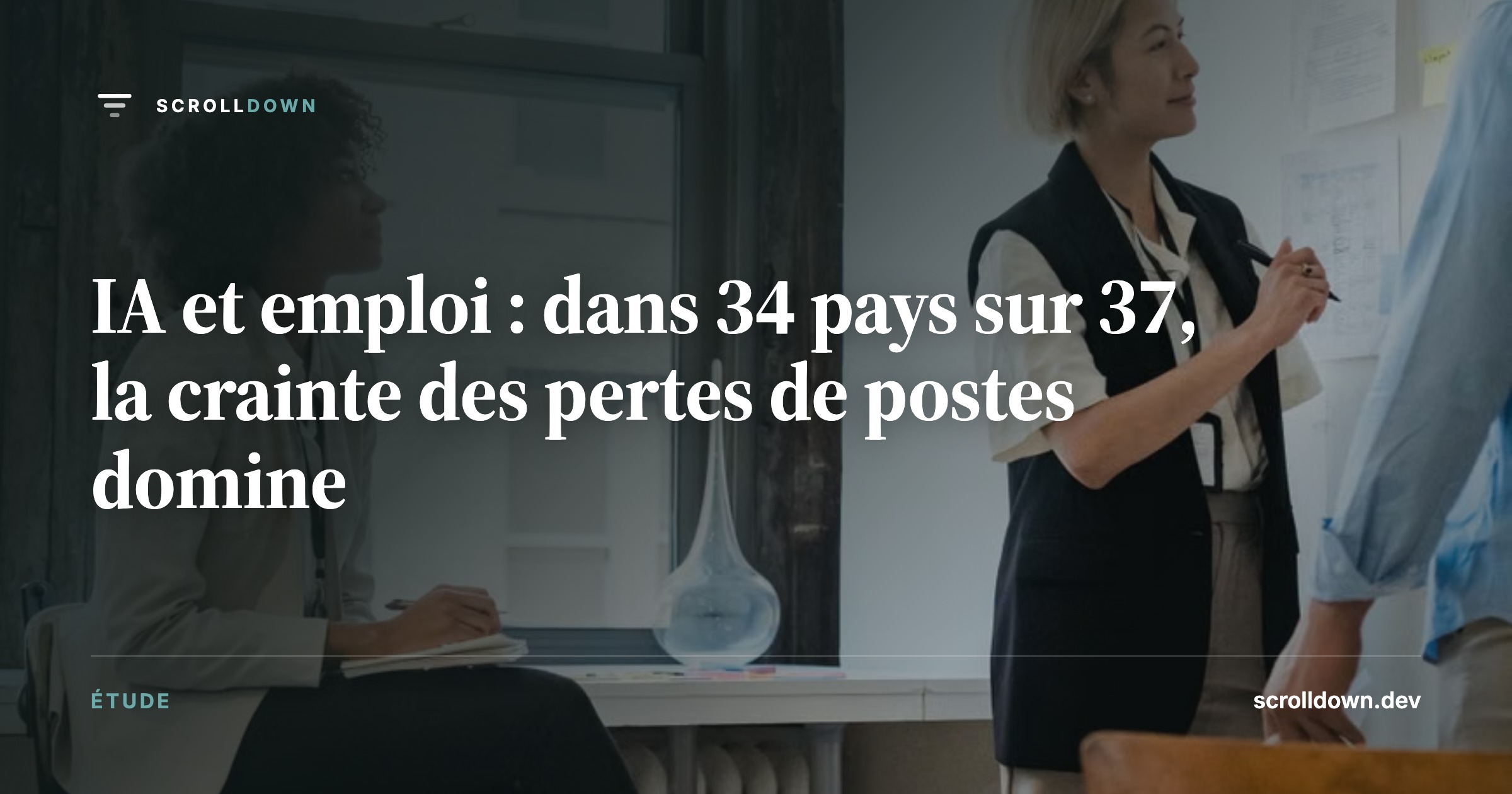 IA et emploi : dans 34 pays sur 37, la crainte des pertes de postes domine