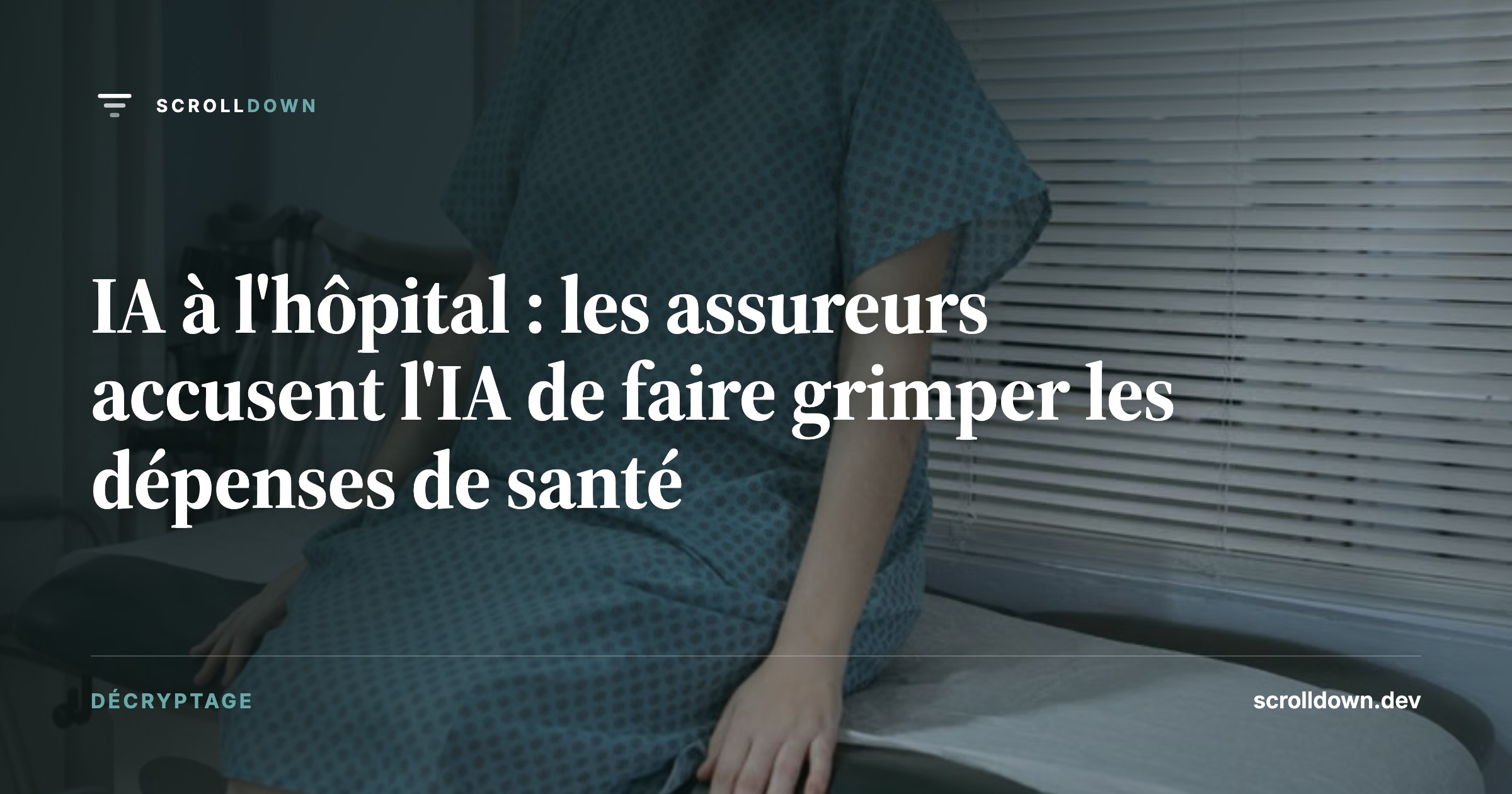 IA à l'hôpital : les assureurs accusent l'IA de faire grimper les dépenses de santé