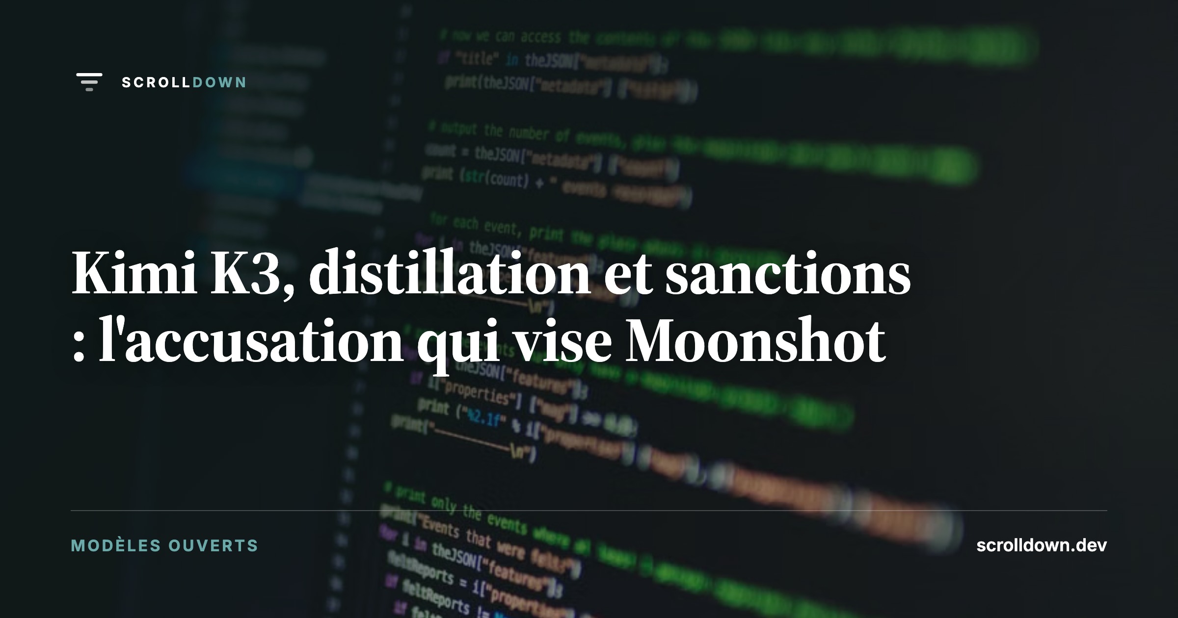 Kimi K3, distillation et sanctions : l'accusation qui vise Moonshot