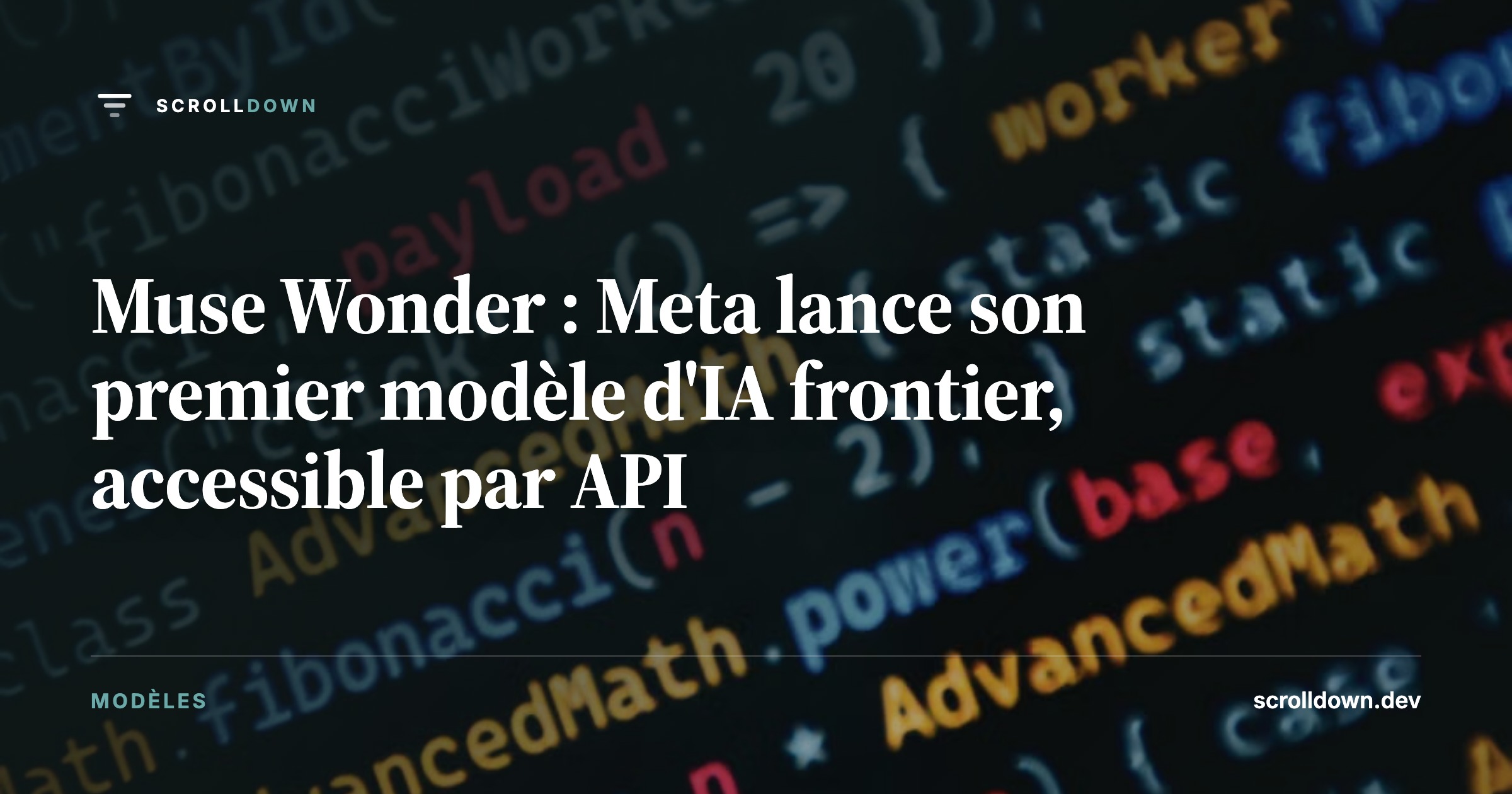 Muse Wonder : Meta lance son premier modèle d'IA frontier, accessible par API