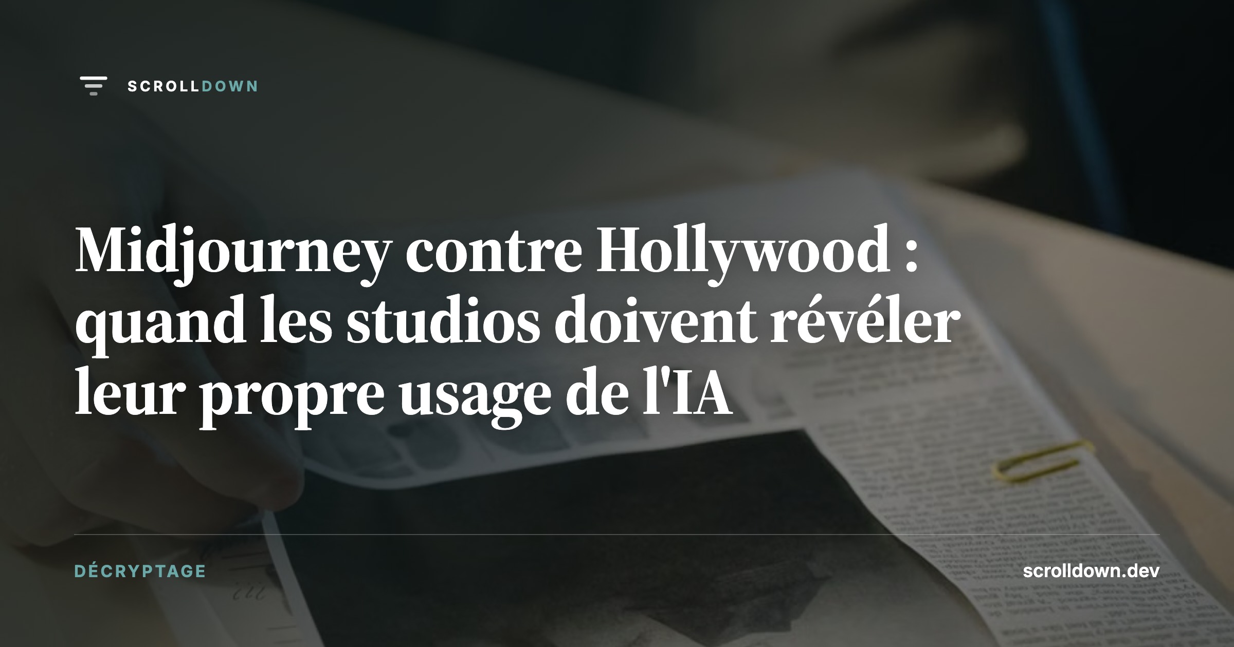 Midjourney contre Hollywood : quand les studios doivent révéler leur propre usage de l'IA